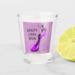 Fashionable Lady in Stiletto Shot Glass