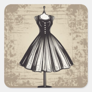 Fashionable LBD Illustration Sticker
