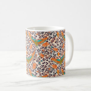 Fashionable leopard print, birds of Paradise Coffee Mug