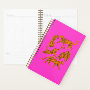 Fashionable leopards with red lips planner
