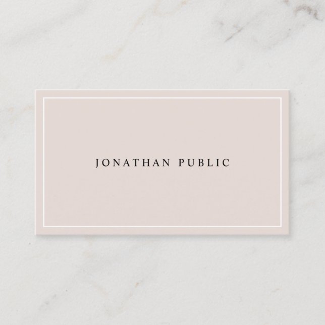 Fashionable Modern Sleek Professional Top Plain Business Card (Front)