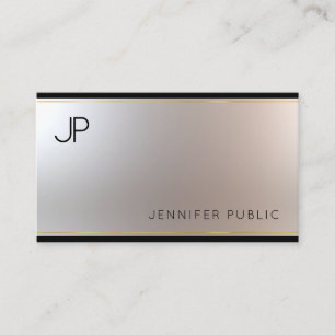Fashionable Monogram Glamour Gold Silver Unique Business Card