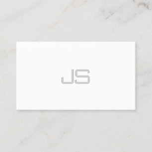 Fashionable Monogram Modern Design Clean Plain Business Card
