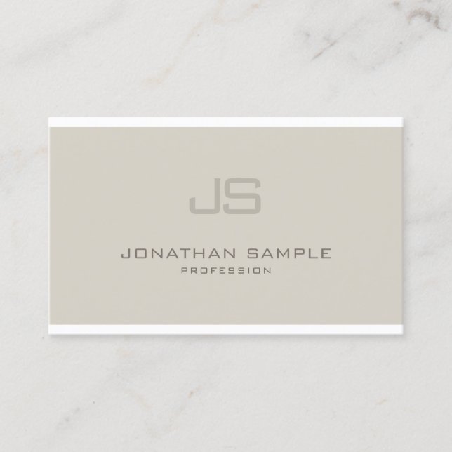 Fashionable Monogram Modern Professional Design Business Card (Front)