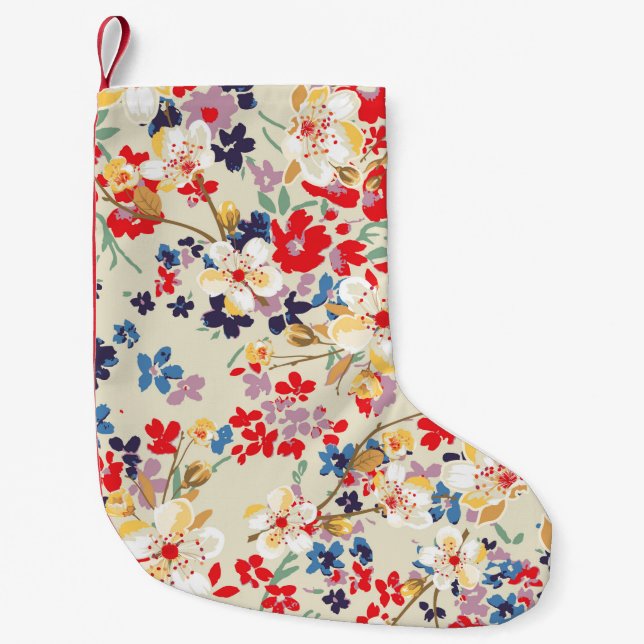 Fashionable pattern in small flowers christmas stocking (Front)