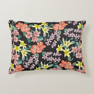 Fashionable pattern in small flowers. Floral backg Decorative Cushion