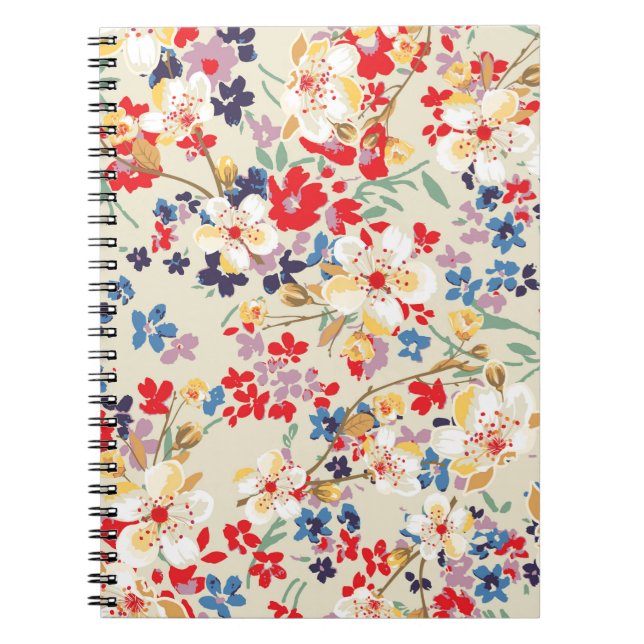Fashionable pattern in small flowers notebook (Front)