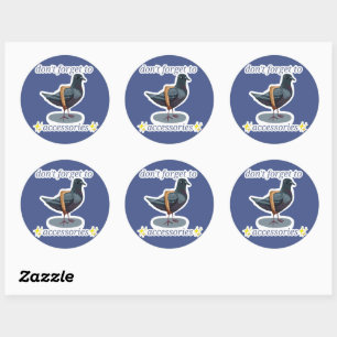 fashionable pigeon classic round sticker