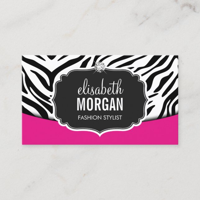 Fashionable Pink Black Zebra Print Appointment (Front)