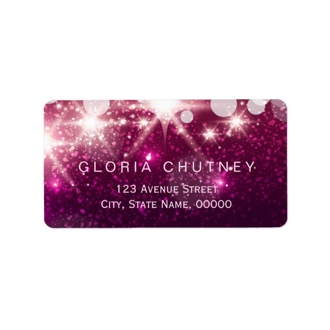 Fashionable Pink Glitter with Glamour Sparkles Label (Front)