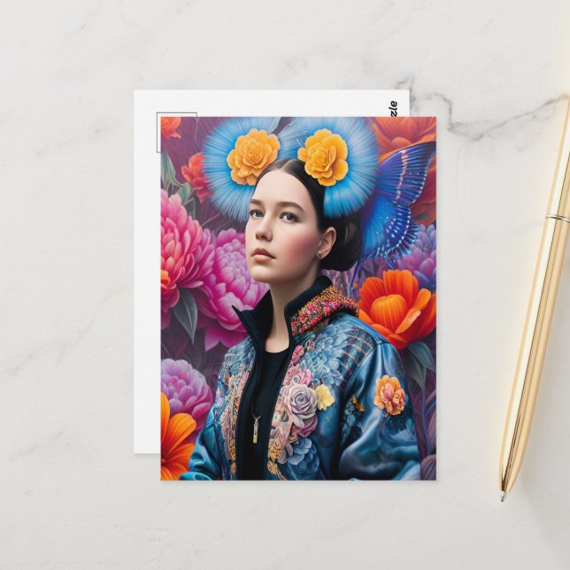 Fashionable princess in a jacket postcard (Front/Back In Situ)