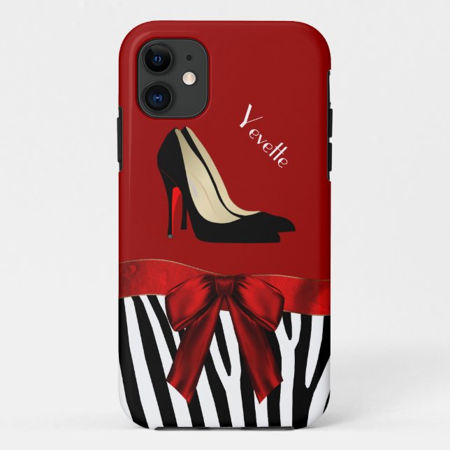 Fashionable Red & Zebra Print iPhone 5 Case (Back)