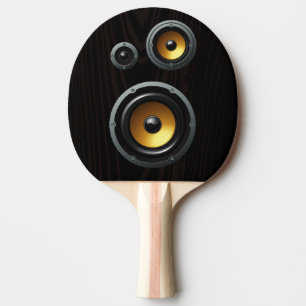 Fashionable Retro Wood Grain Speaker Trio Ping Pong Paddle