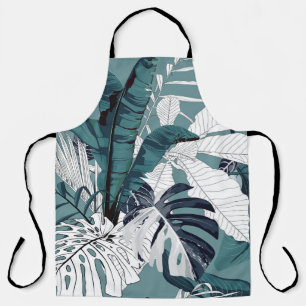 Fashionable seamless tropical pattern with tropica apron