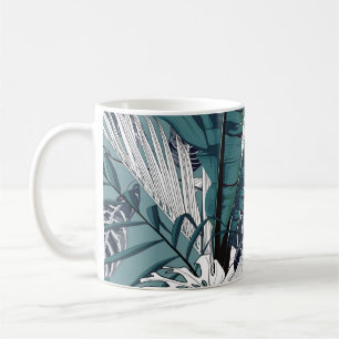 Fashionable seamless tropical pattern with tropica coffee mug