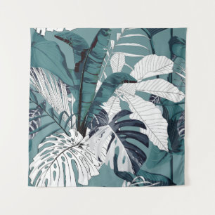 Fashionable seamless tropical pattern with tropica tapestry