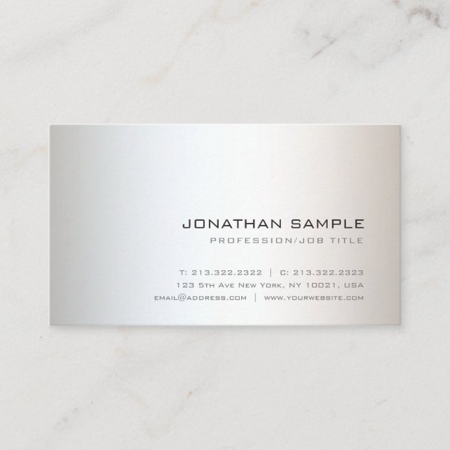 Fashionable Simple Professional Design Chic Plain Business Card (Front)