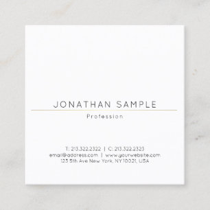 Fashionable Sleek Square Design Gold Plain Luxury Business Card