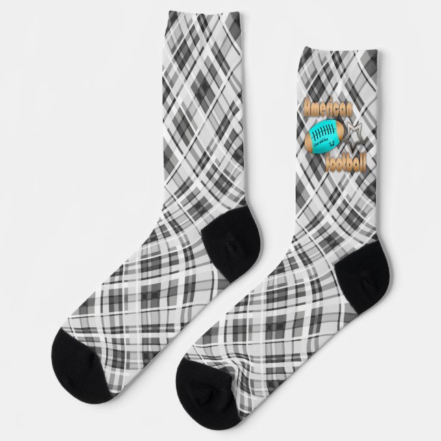 Fashionable socks colourful soccer  american (Left)