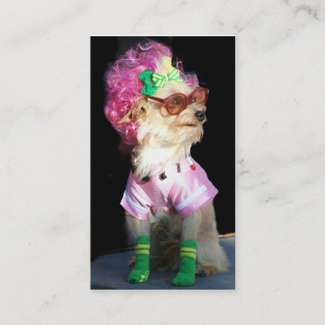 Fashionable Toy Dog Business Cards (Front)