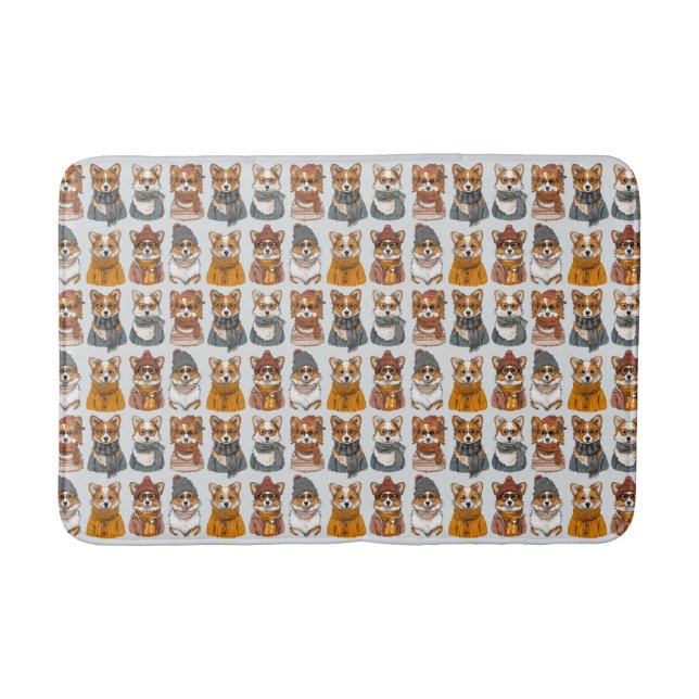 Fashionable Welsh Corgi Dogs Bath Mat (Front)