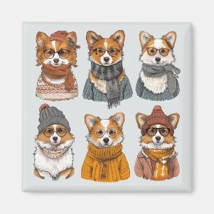 Fashionable Welsh Corgi Dogs Magnet