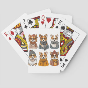 Fashionable Welsh Corgi Dogs Playing Cards
