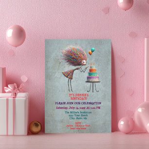 Fashionable  Whimsical Birthday Girl Invitation
