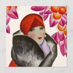 FASHIONABLE WOMAN BIRTHDAY PARTY INVITATION INVITE