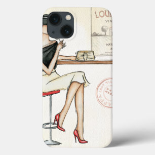 Fashionable Woman Drinking Wine iPhone 13 Case