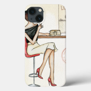 Fashionable Woman Drinking Wine iPhone 13 Case