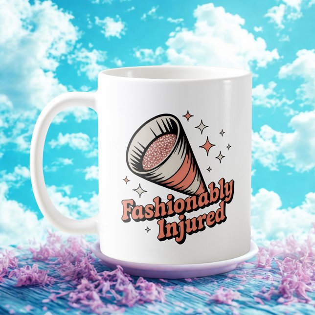 Fashionably Injured | Vet Visit Humor Coffee Mug (Creator Uploaded)