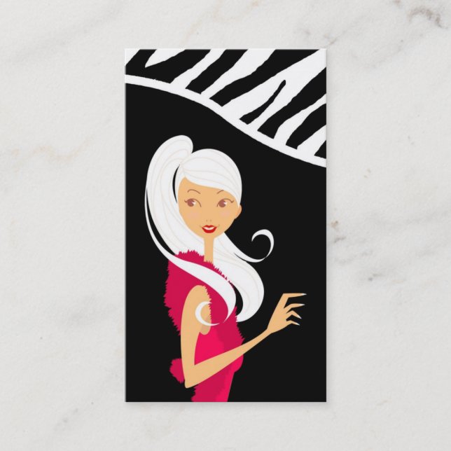 Fashionesta Fashion Vector Shop Girl Business Card (Front)