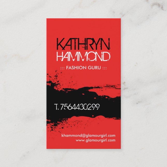 Fashionista Business Cards (Front)