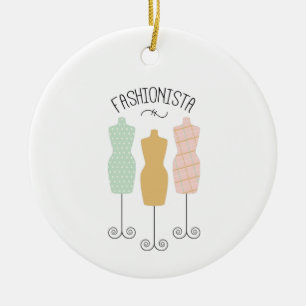 Fashionista Ceramic Ornament
