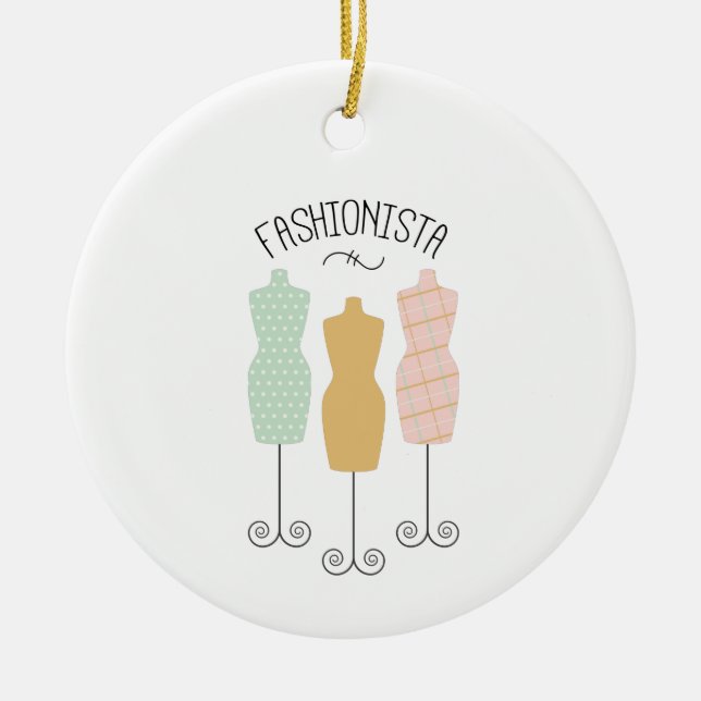 Fashionista Ceramic Ornament (Front)