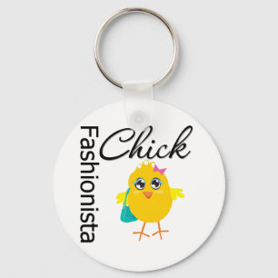 Fashionista Chick Key Ring