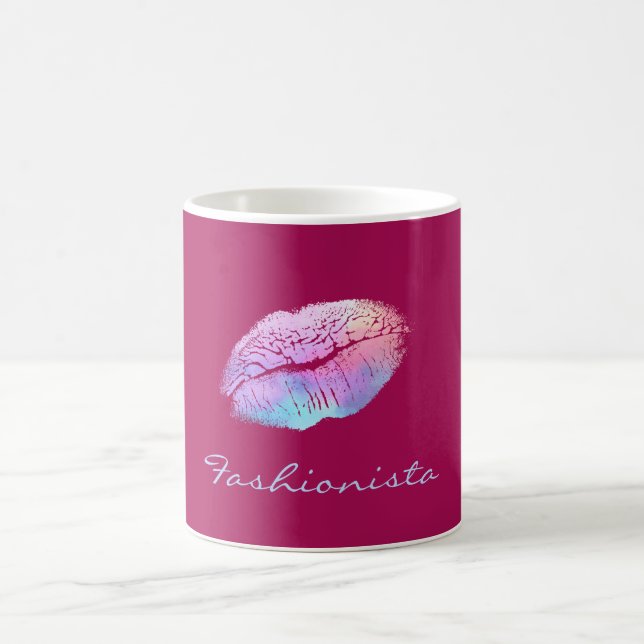 Fashionista Cotton Candy Colour Lips Coffee Mug (Center)