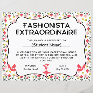 Fashionista Extraordinaire Recognition Award