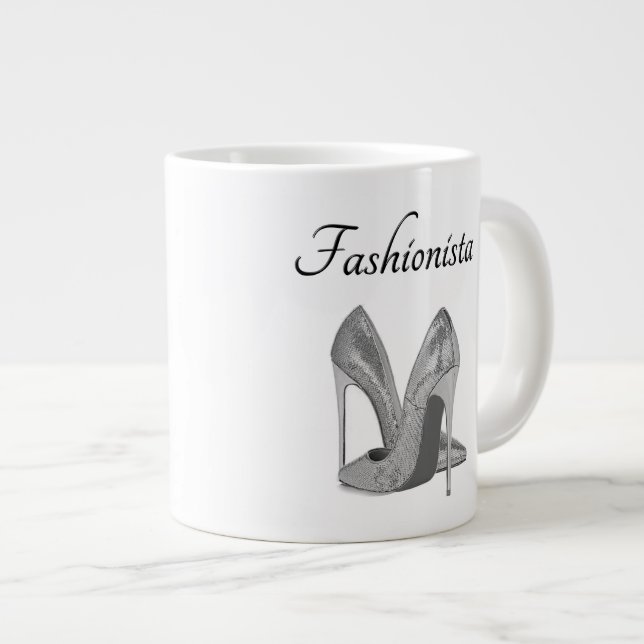 Fashionista High Heel Shoes Large Coffee Mug (Front Right)