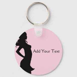 Fashionista in Pink and Grey Key Ring