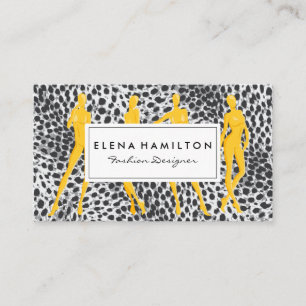 Fashionista Leopard Print Fashion Model Business Card