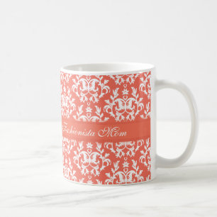 Fashionista Mum damask emberglow trendy mug