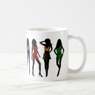 Fashionista Stylish Fashion Girls Silhouette Mug