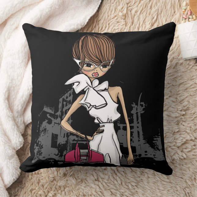 Fashionista Throw Pillow 20" x 20" (Blanket)