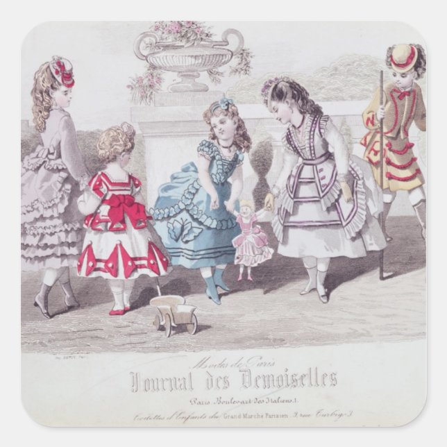 Fashions for Girls, from 'Journal des Square Sticker (Front)