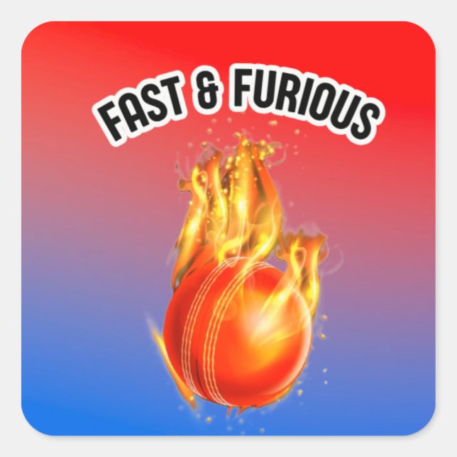 Fast And Furious Cricket Shirt Square Sticker (Front)