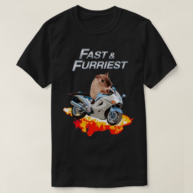 Fast and Furriest Parody Funny Cute Action Packed  T-Shirt (Design Front)