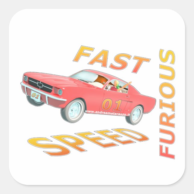Fast and Speed Furious 01 Square Sticker (Front)