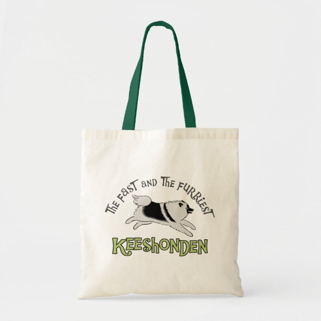 Fast and The Furriest Keeshonden | Keeshond Dog Tote Bag (Front)